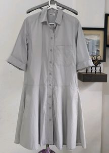 Uniqlo U Dropped Waist 3/4 Sleeve Shirt Dress