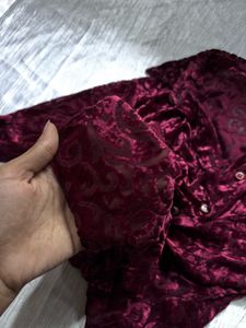 Gothic Vintage Velvet Mesh Fitted Shirt/Top
