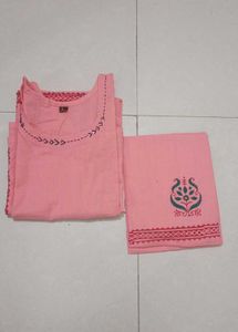 Pink Embroidered Kurta Set
