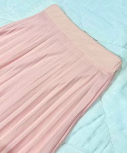 Blush Pink Pleated Skirt