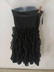 STAIN RUFFLE COCKTAIL PARTY DRESS