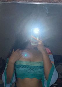 Crochet Knit Hollow Out Crop Top