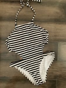 Striped Halter Bikini Set
