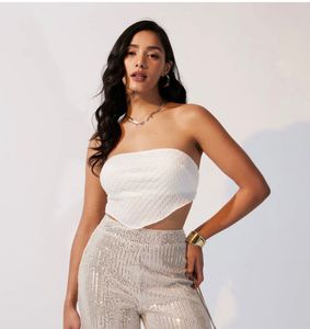 White Bandeau Top