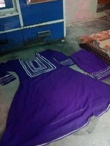 Purple Embroidered Kurti