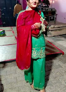 Green Embroidered with gotta Patti work..pujabi sh