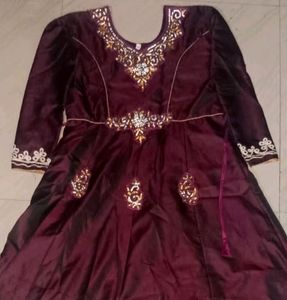 Ehinc Gown, Dark Purple, Blend Silk Gown