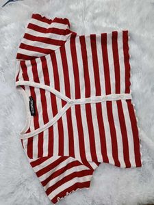 Striped Button-Down Top