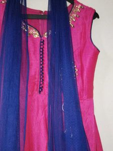 Pink Embroidery Design Anarkali