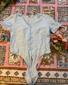 Cute Gingham Tie-Front Top