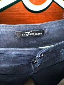 Charcoal Black Denim With The Brand Eleven Jeans. Fits The Best For Medium Size- 32 And 34.