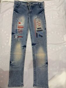 Boys' Printed Denim Jeans