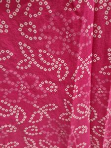 Bandhni Print Cotton Kurta With Embellishment