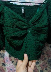 Indo-western Party Wear Crop Top