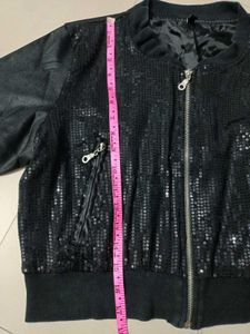 Sequined Women&#39;s Crop Jacket/Can be used Oversized