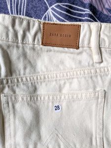 Zara White Denim Shorts