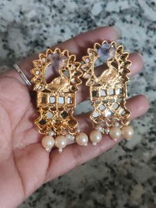 Golden Kundan Earrings