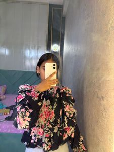 Floral Smocked Top with Puff Sleeves