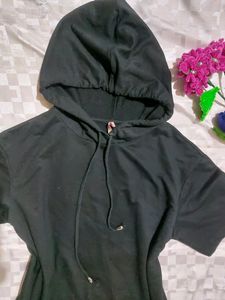 Hoodie Half Shirt Dress