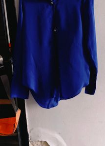 Blue Hot Shirt Party-Casual Look