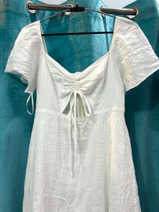 Front Cutout Drawstring Dress