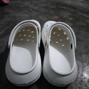 Cute White Clogs with Teddy Bear