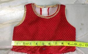 Party Wear Off White And Red Combination Frock For