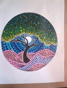 Dot Mandala Abstract Painting -Moonlight