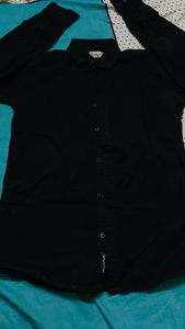 black cotton shirt size-S slim fit