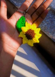 Crochet Sunflower Keychain