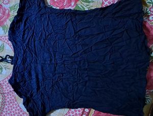 Embroidered Navy Tunic Top