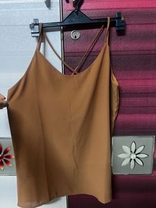 Brown Sleeveless Top
