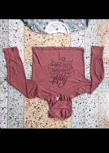 Maroon Graphic hooded tshirt