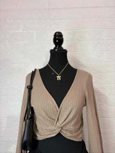 Twist Front Long Sleeve Top