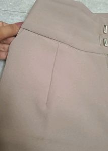 Beige Formal Trousers