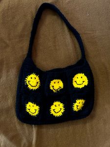 Crochet Cute Smily Face Sling Bag