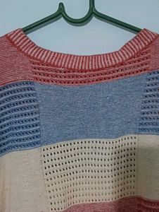 Striped Knit Pullover Sweater