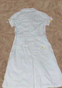 Jack &amp; Jill Vintage White Dress w/ Yellow Buttons
