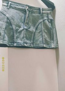Denim A-Line Mini Skirt