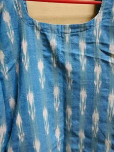 Blue Ikat Cotton Top