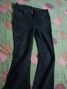 High Waist Bell Bottom For Women Black In Colour