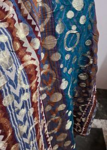 Peacock Color Silk  Jhuldi Saree