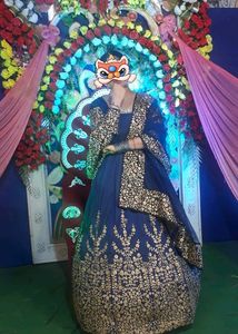 Elegant Navy Blue & Gold Lehenga