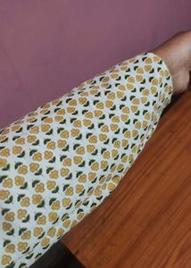 Printed Cotton Short Kurti With Bell Bottom Sleeve