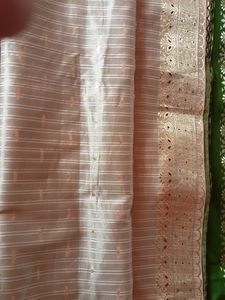 beautiful leaf green ,lightweight saree with golde