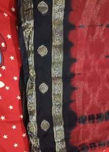 Maroon Colour heavy Chiffon Saree