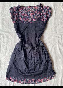 Round Neck Floral Midi Dress