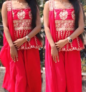 Elegant Peplum Kurta Palazzo Set