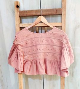 Light Brown Embroidery Work Top Size-42