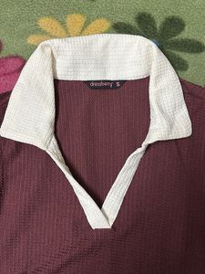 Maroon Sleeveless Crop Top